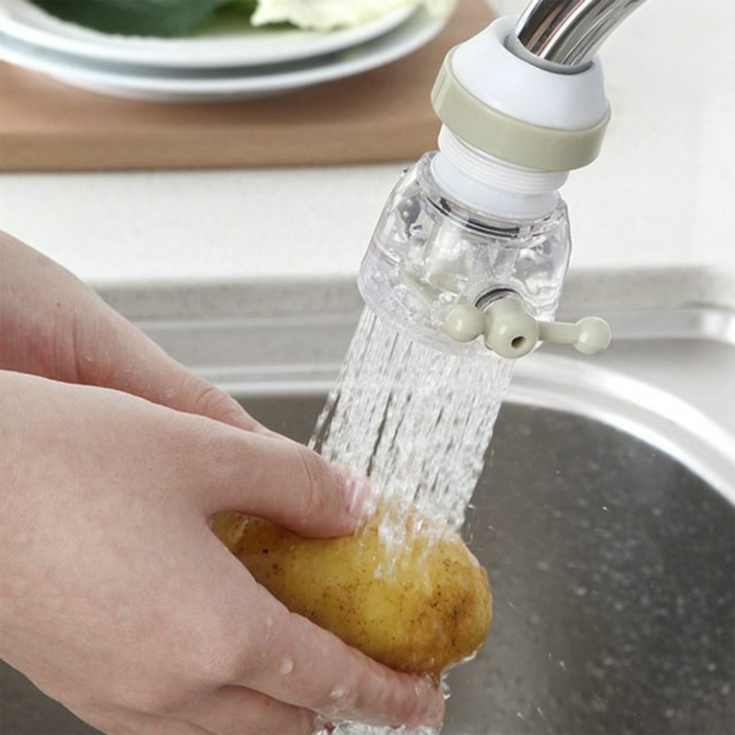 Adjustable 360° Rotating Water Faucet Extender Nozzle Saver Device