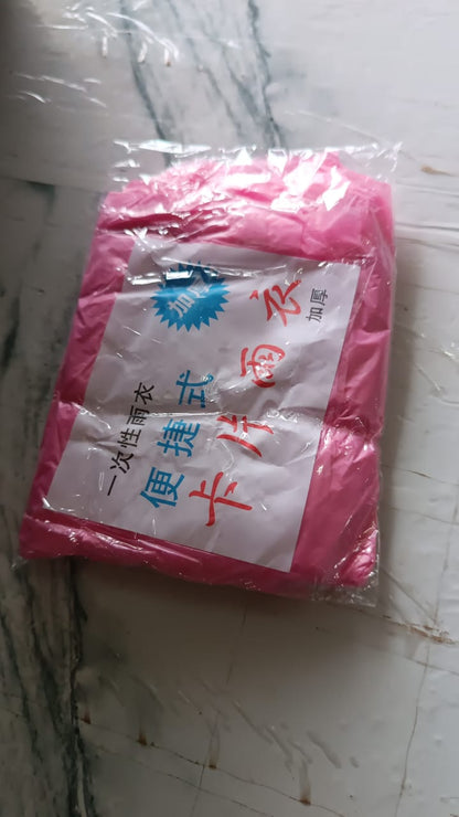 Ultra Lightweight Disposable Raincoat with Hood for Adults (1 Pc)