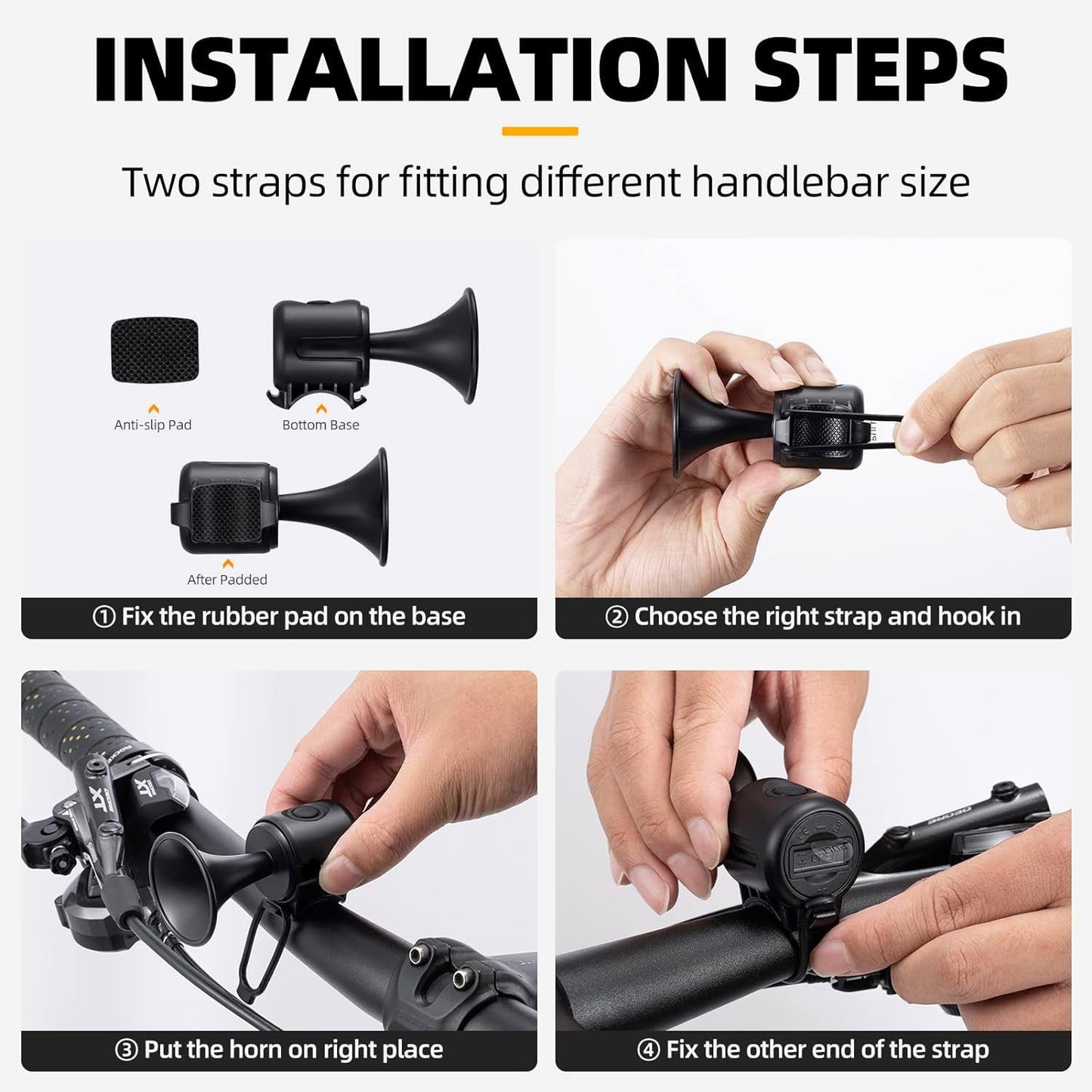 Loud 120dB Bicycle Air Horn – Waterproof Electric Bell with Long Battery Life