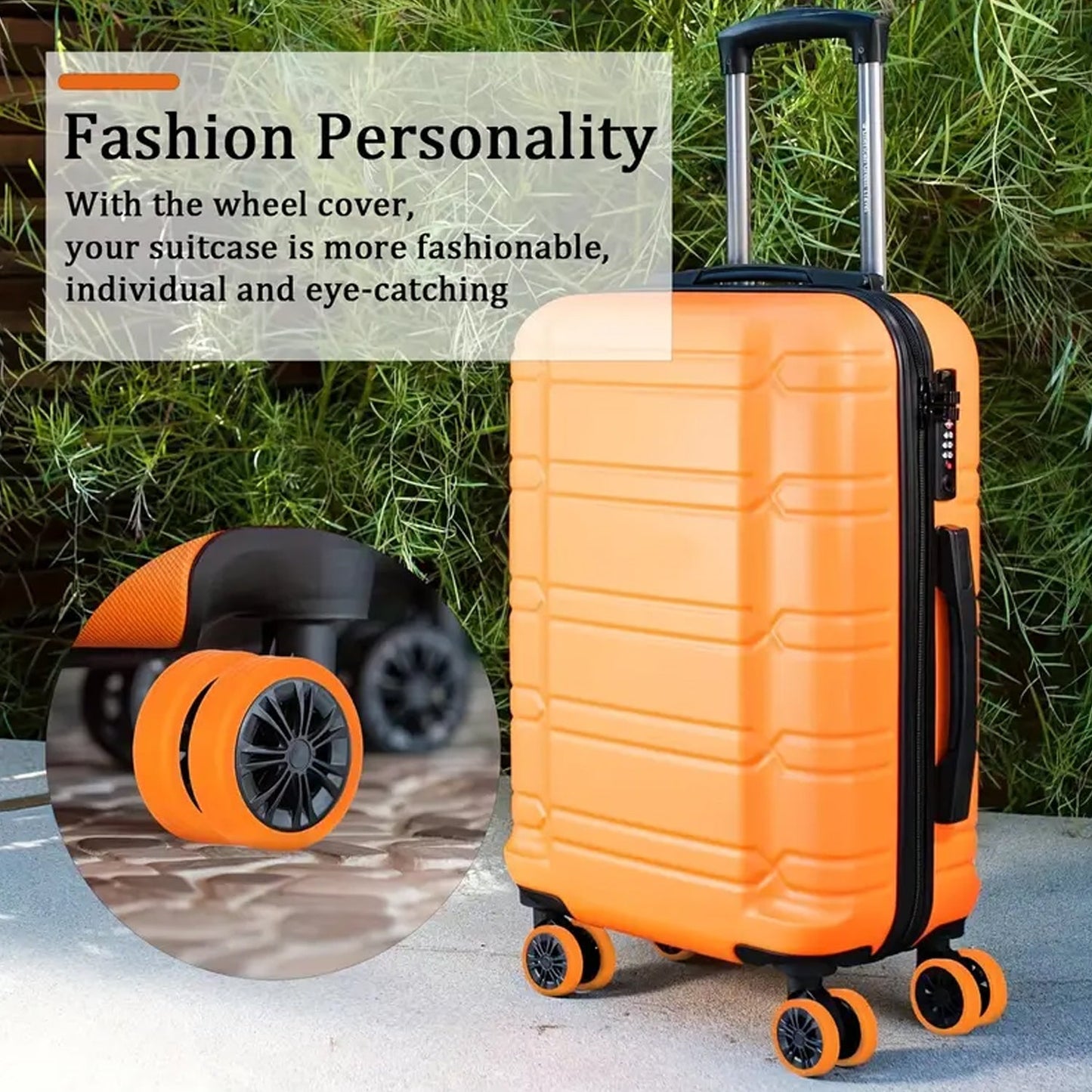 Silicone Suitcase Wheel Covers – Noise Reduction & Protection (4 Pc Set)