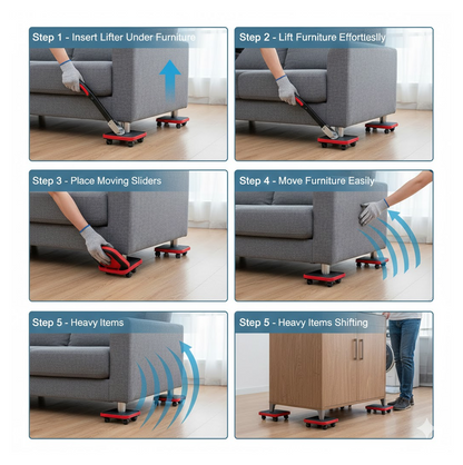 Heavy-Duty Furniture Lifter & Shifting Tool