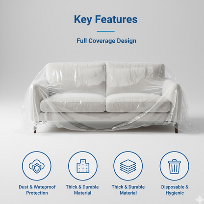 Home Thick Disposable Dust Proof Plastic Furniture Covers (1 Pc / Big)