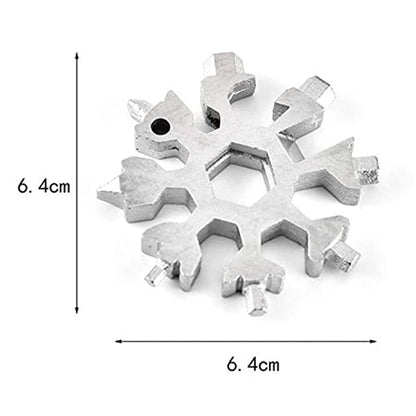Durable 18-in-1 Snowflake Multi-Tool – Bottle Opener & Screwdriver Wrench Kit