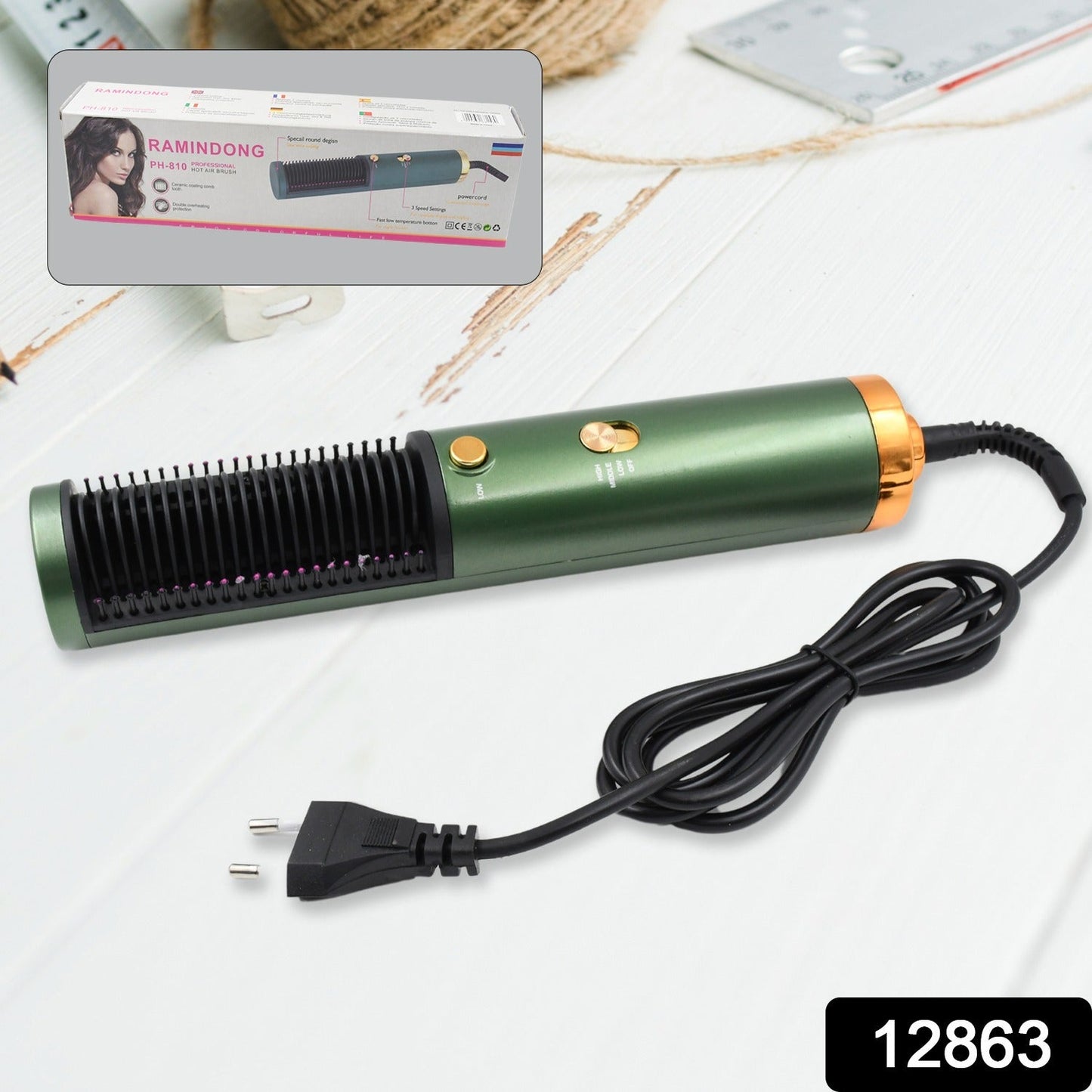 Hair Straightener Comb, Anti Scald Hot Comb Negative Ion Hair Straightener Brush Straightener 3 Gear Constant Temperature for Quick and Professional Hair Salon at Home (1200w), Hair accessories