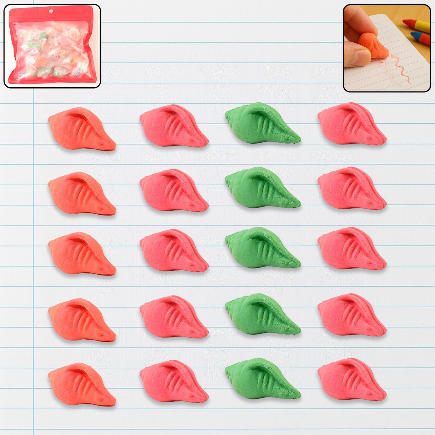 Shankh Shape Eraser Rubber 